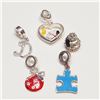 Image 1 : S358-141 SILVER PACK OF 5 PANDORA STYLE BEADS