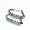 Image 1 : S358-113 SILVER EMERALD EARRINGS