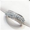 Image 1 : S358-116 SILVER AQUAMARINE WHITE TOPAZ RING