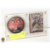 Image 1 : JOE SAKIC, PAUL KARIYA HOCKEY PUCK AND CARD IN