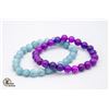 Image 1 : #36-NATURAL AQUARMARINE & SUGILITE BRACELET