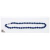 Image 1 : #29-NATURAL BLUE LAPIS LAZULI BEAD NECKLACE 18"