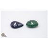 Image 1 : #21-GREEN EMERALD & SAPPHIRE GEMSTONE 142.00CT