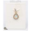 #104-SKY BLUE TOPAZ & CZ PENDANT