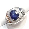 Image 1 : S358-145 SILVER RHODIUM PLATED SAPPHIRE(4.15CT)