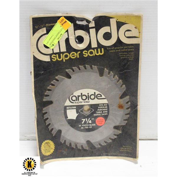 NEW 7 1/4  CARBIDE TIPPED SAW BLADE