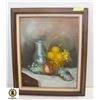 Image 1 : FRAMED 21 X 25 INCH ORIGINAL STILL LIFE PAINTING
