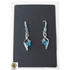 Image 1 : STAMPED 925 EARRINGS WITH 1.0 CT LIGHT BLUE
