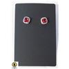 Image 1 : 6.95 MM SQUARE RED CENTER CZ?S EARRINGS