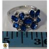 Image 1 : 9 OVAL SHAPED BLUE CZ?S WITH CLEAR CZ?S TO