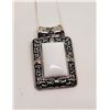 ORNATE RECTANGULAR SILVER TONE PENDANT