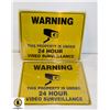 Image 1 : SEALED (2) METAL SIGNS "WARNING