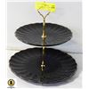 Image 1 : TWO TIER BLACK & GOLD TONE CANDY DISPLAY