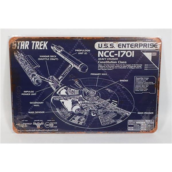 NEW STAR TREK ENTERPRISE THEME METAL SIGN.