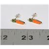 Image 1 : NEW CARROT STUD EARRINGS WITH RHINESTONE ACCENTS