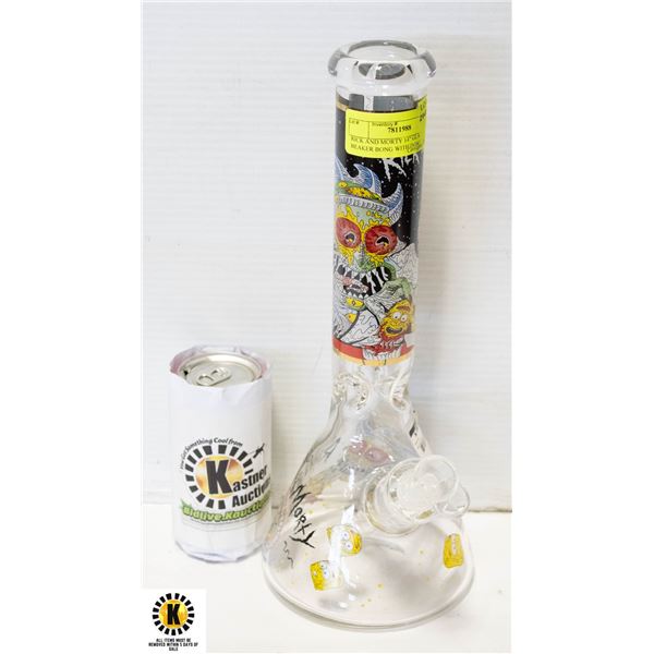 RICK AND MORTY 14" GLASS BEAKER BONG WITH DOWNSTEM