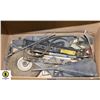 Image 1 : BOX OF AUTOMOTIVE RELATED PARTS, JACKS & BELTS