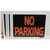 Image 1 : LOT OF 5 NEW PLASTIC 'NO PARKING' SIGNS 12"X9"