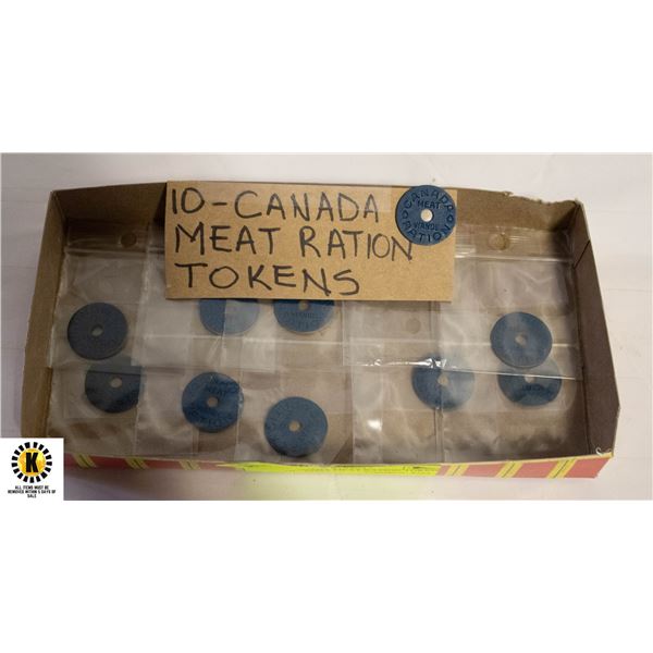 10 - CANADA MEAT RATION TOKENS WWII - 1940'S - Kastner Auctions