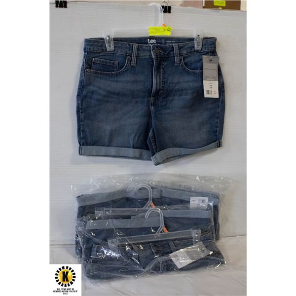 LEE RIDERS DENIM SHORTS 4 PACK $99.92 VALUE