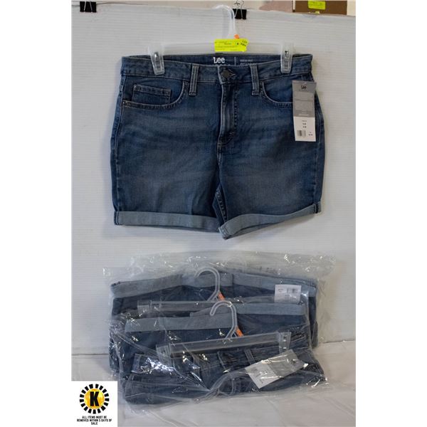 LEE RIDERS DENIM SHORTS 4 PACK $99.92 VALUE