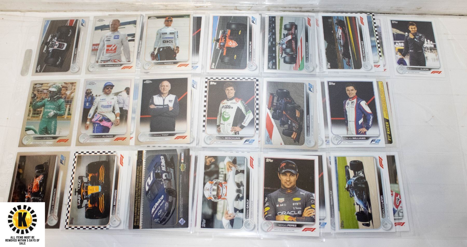 NASCAR , F1 , F2 CAR RACING CARDS