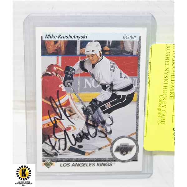 AUTOGRAPHED MIKE KRUSHELNYSKI HOCKEY CARD NHL