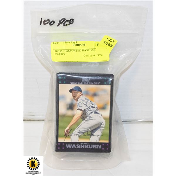 108 PCS ASSORTED BASEBALL CARDS