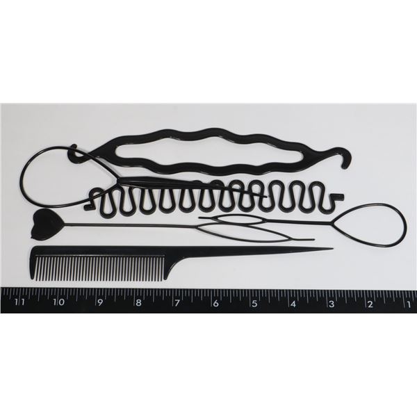 NEW ANTIQUE BLACK PC HAIR TOOLS SET
