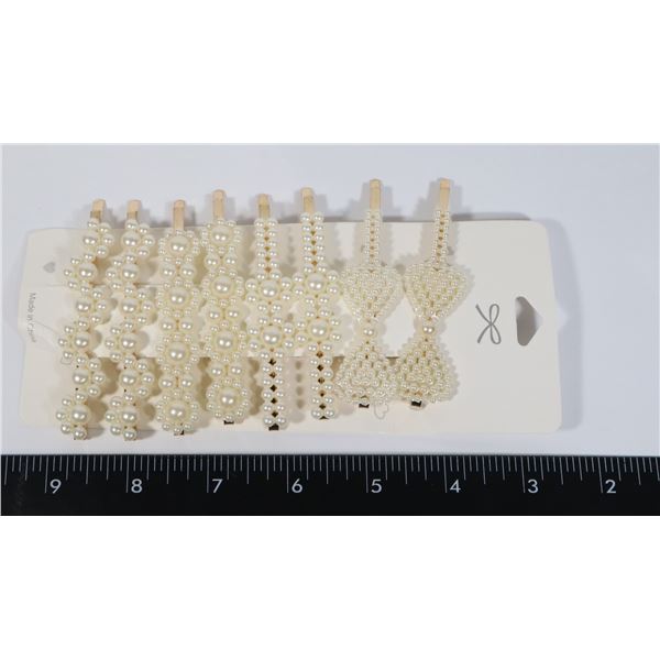 NEW 4PC SET FAUX PEARL BOBBY PIN HAIR ACCESSORIES