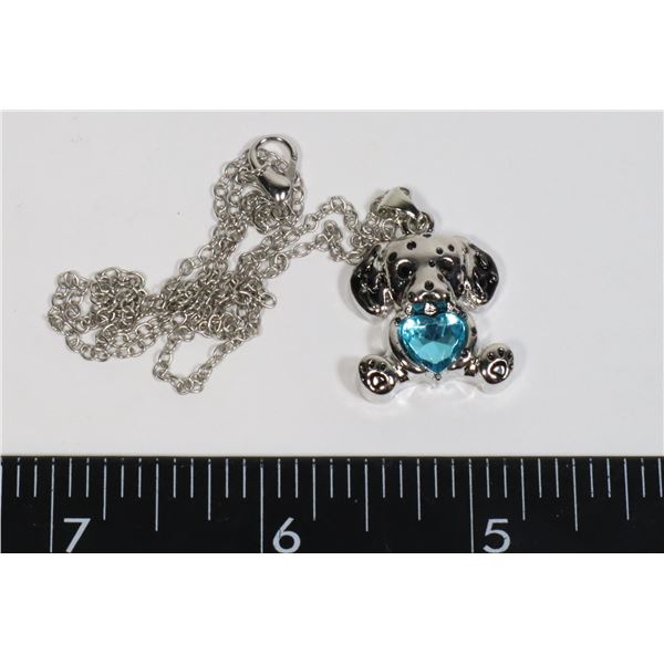 NEW DALMATIAN PENDANT AND CHAIN