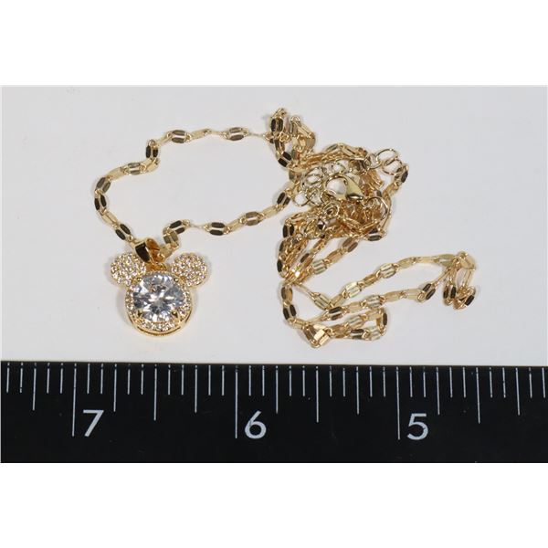 NEW MICKEY MOUSE THEME PENDANT AND CHAIN