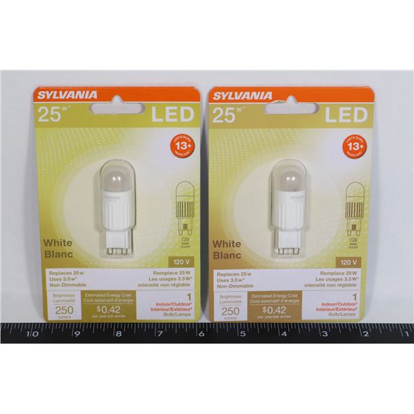 NEW LOT OF 2 SYLVANIA LED G9 BASE LIGHTBULB