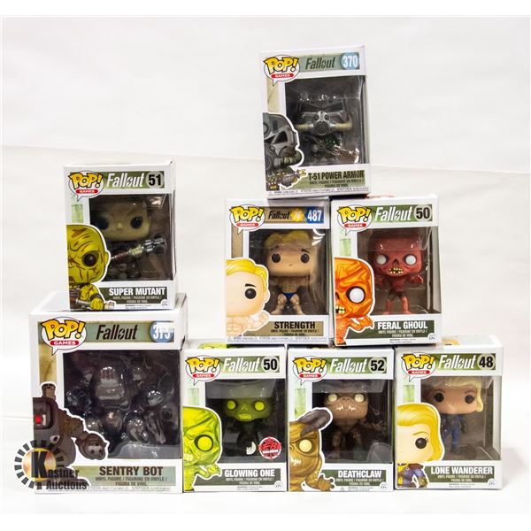 LOT OF 7 FALLOUT FUNKO-SUPER MUTANT, T-51 POWER