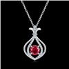 Image 1 : "MAGIC" 1CT GOURD SHAPE RUBY 925 SILVER 18K WHITE