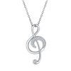 Image 1 : MUSIC NOTE 925 SILVER 18K WHITE GOLD PLATED