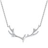 Image 5 : SIKA DEER ANTLER STYLE 925 SILVER 18K WHITE GOLD