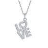 Image 1 : "LOVE" 925 SILVER 18K WHITE GOLD PLATED MOISSANITE