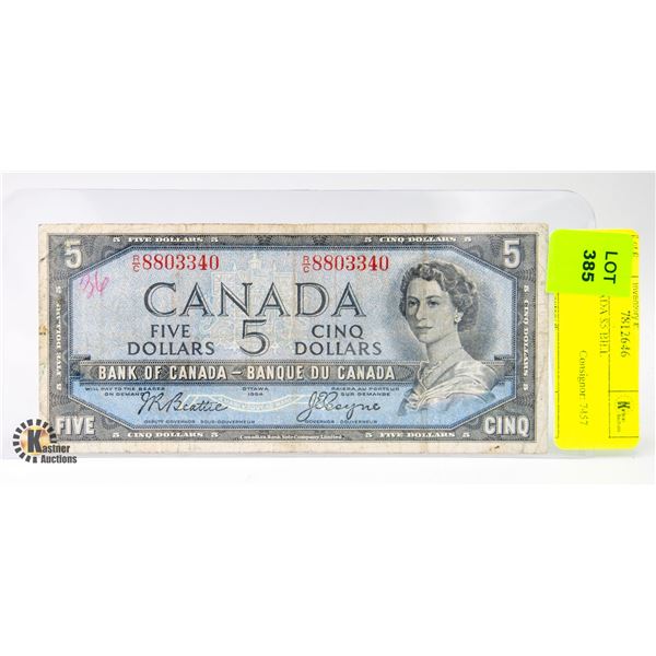 1954 CANADA $5 BILL