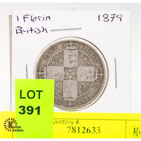 GOTHIC SILVER FLORIN 1879 BRITISH COIN