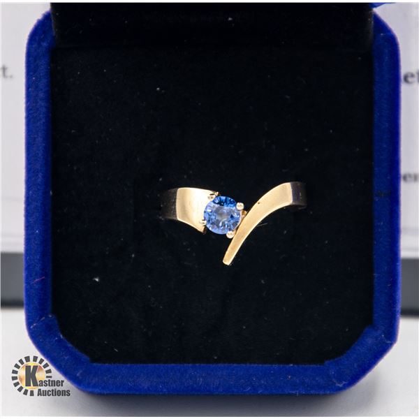 STAMPED 14KT YELLOW GOLD RING WITH 0.46 CT