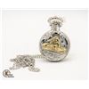 Image 1 : TWO TONE POCKET WATCH WITH TRAIN ON TOP