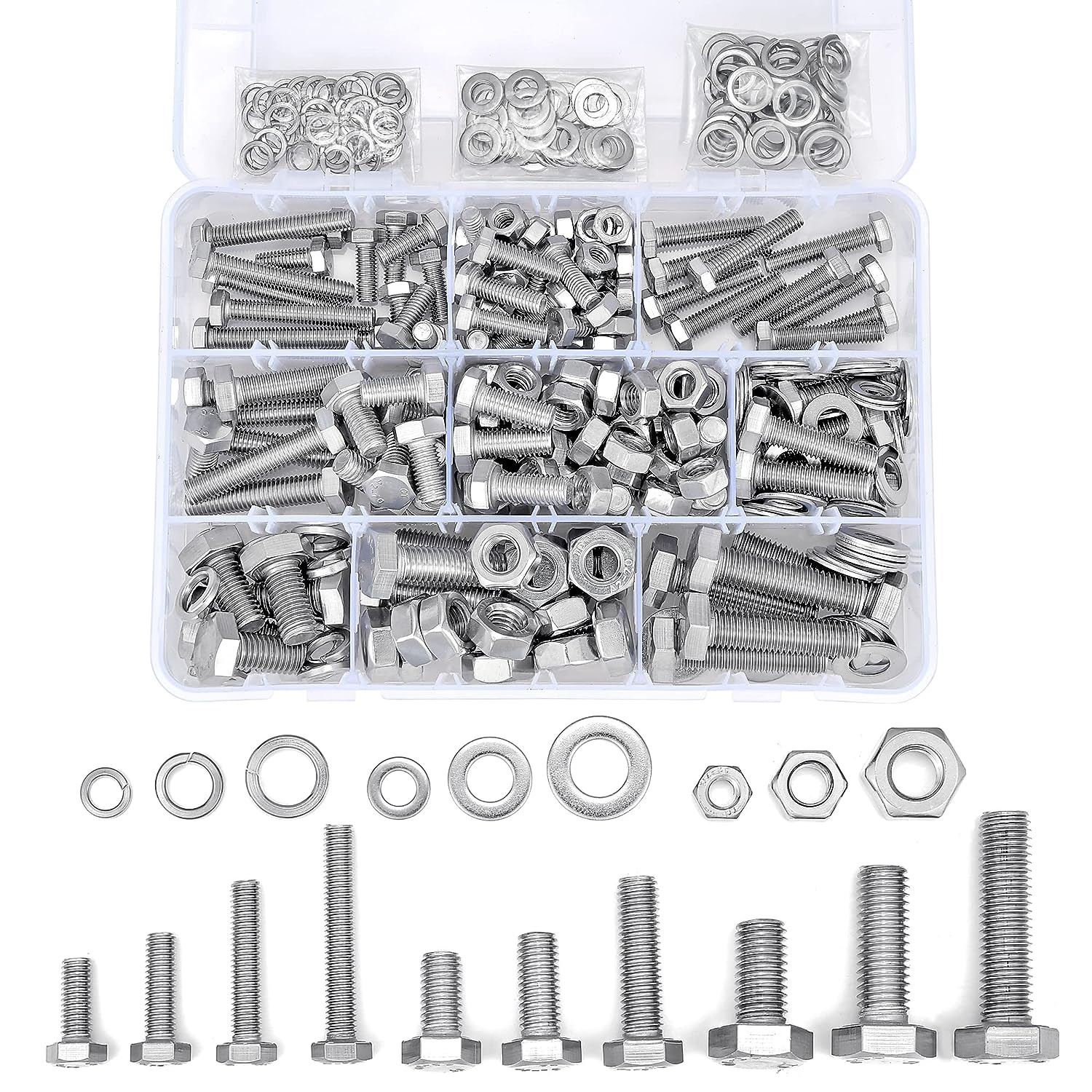 PGMJ 304 Stainless Steel Hex Nut & Bolt Assortment Sets (M8 Set (240