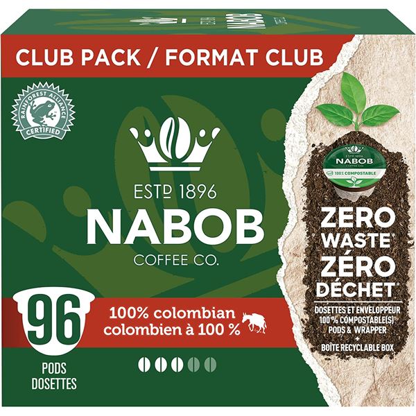 NEW CLUB PACK CASE OF 96 NABOB MEDIUM ROAST KEURIG