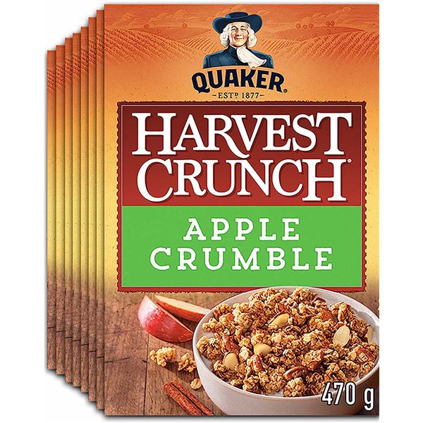 NEW CASE OF 8 QUAKER HARVEST CRUNCH APPLE CRUMBLE