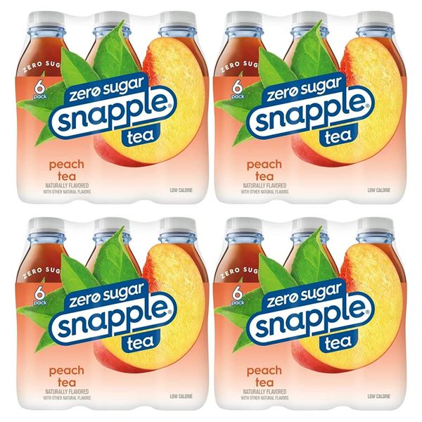 NEW CASE OF 24 SNAPPLE ZERO SUGAR PEACH TEA DRINKS