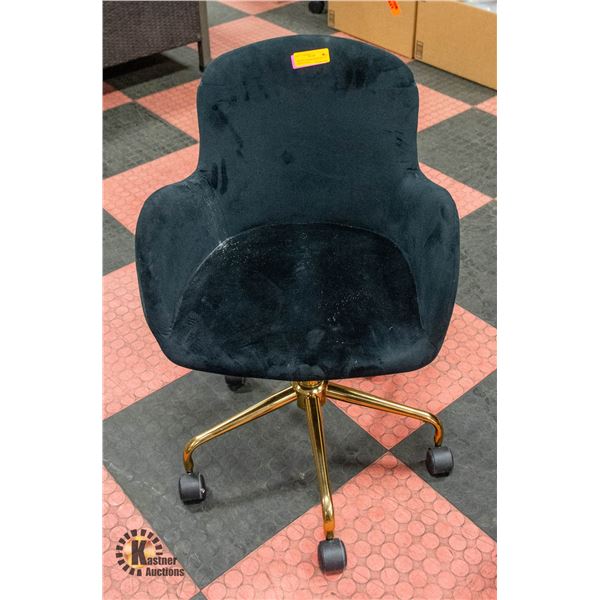 BAILIFF SEIZURE: BLACK VELVET OFFICE CHAIR