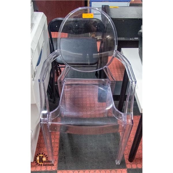 BAILIFF SEIZURE: CLEAR ACRYLIC CHAIR