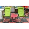 Image 1 : GREEN FOLDING CAMPING CHAIRS WITH NEW SIDE TABLE