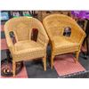 Image 1 : 2 WICKER STYLE ARM CHAIRS